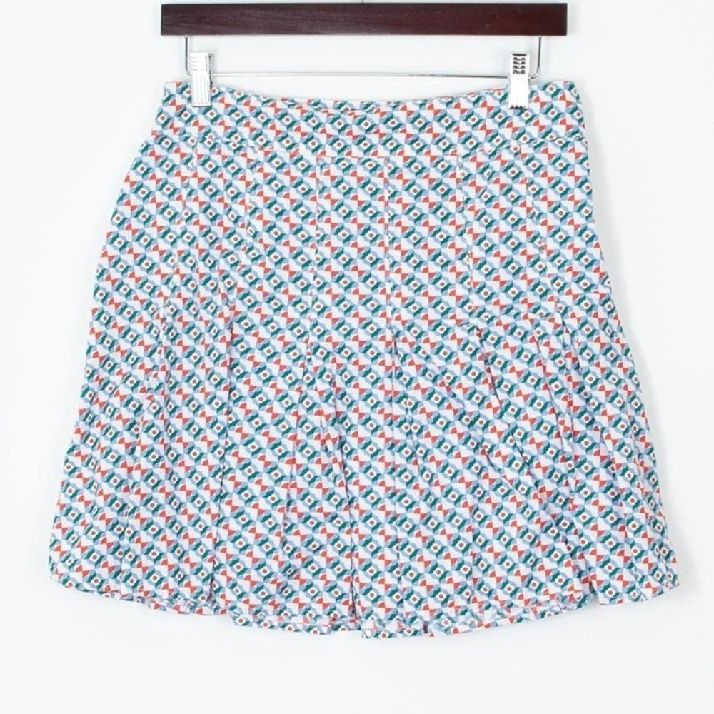 Maeve by Anthropologie Floral Print‎ Pleated Mini Skirt Size 6 Feminine Coquette